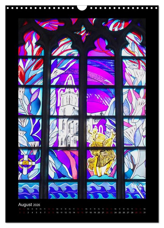 Produktbild: Kirchenfenster - Sakrale Glaskunst (Wandkalender 2026 DIN A3 hoch), CALVENDO Monatskalender