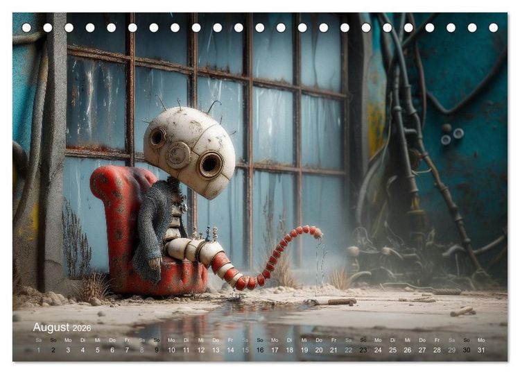 Produktbild: Die Melancholie der kleinen Roboter (Tischkalender 2026 DIN A5 quer), CALVENDO Monatskalender