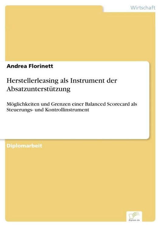 Produktbild: Herstellerleasing als Instrument der Absatzunterst&uuml;tzung