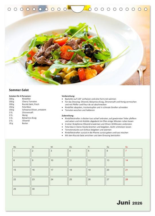 Produktbild: Der tolle Rezeptkalender (Wandkalender 2026 DIN A4 hoch), CALVENDO Monatskalender
