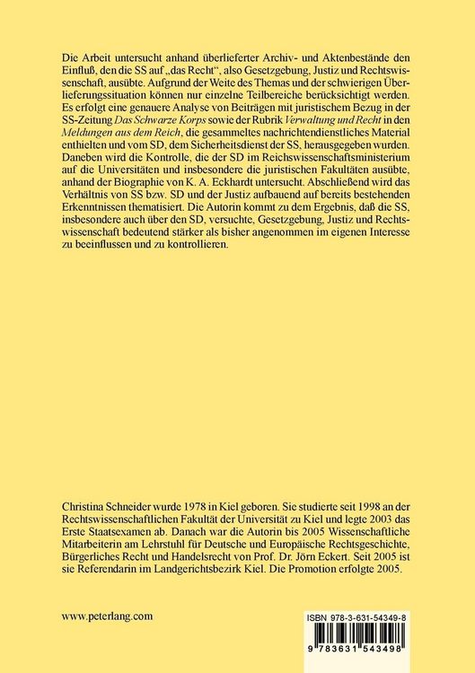 Produktbild: Die SS und &laquo;das Recht&raquo;
