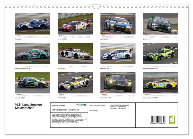 Produktbild: VLN Langstrecken Meisterschaft (Wandkalender 2026 DIN A3 quer), CALVENDO Monatskalender