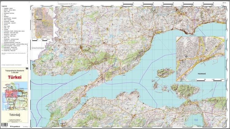 Produktbild: Tekirdag - Topographische Reisekarte 1:250.000 T&uuml;rkei (Blatt 13)