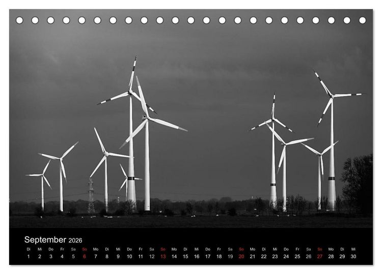 Produktbild: Ost-Friesische Schwarz-Wei&szlig;-Ansichten (Tischkalender 2026 DIN A5 quer), CALVENDO Monatskalender