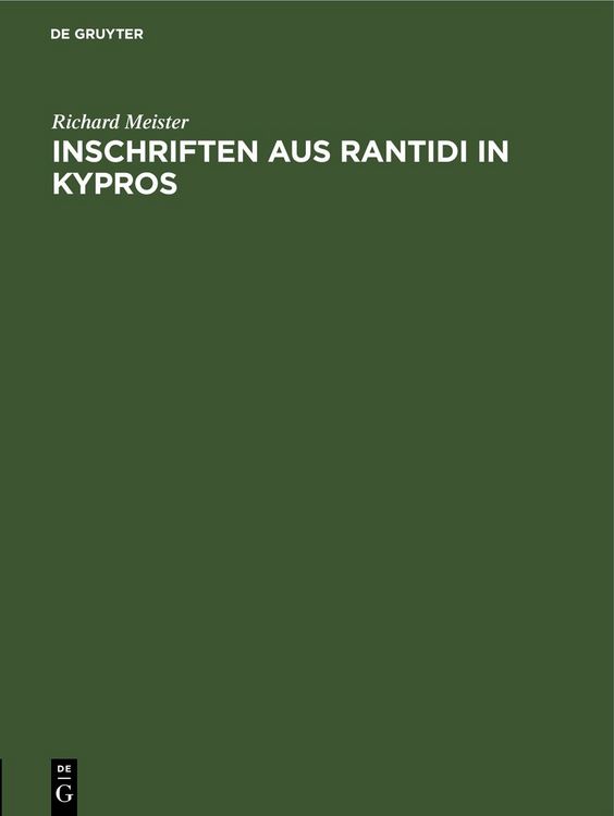 Produktbild: Inschriften aus Rantidi in Kypros