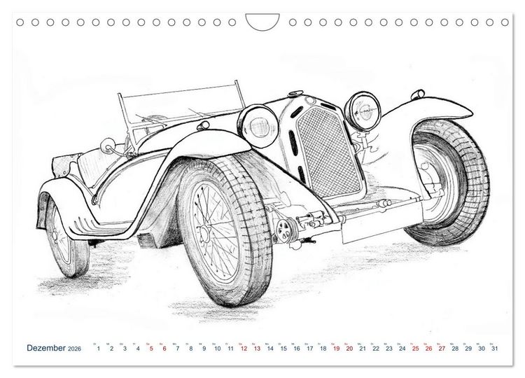 Produktbild: Vintage Sports Cars (Wandkalender 2026 DIN A4 quer), CALVENDO Monatskalender