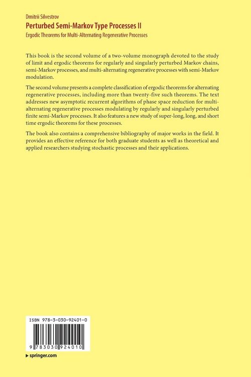 Produktbild: Perturbed Semi-Markov Type Processes II