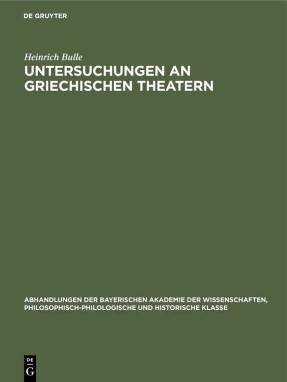 Produktbild: Untersuchungen an Griechischen Theatern