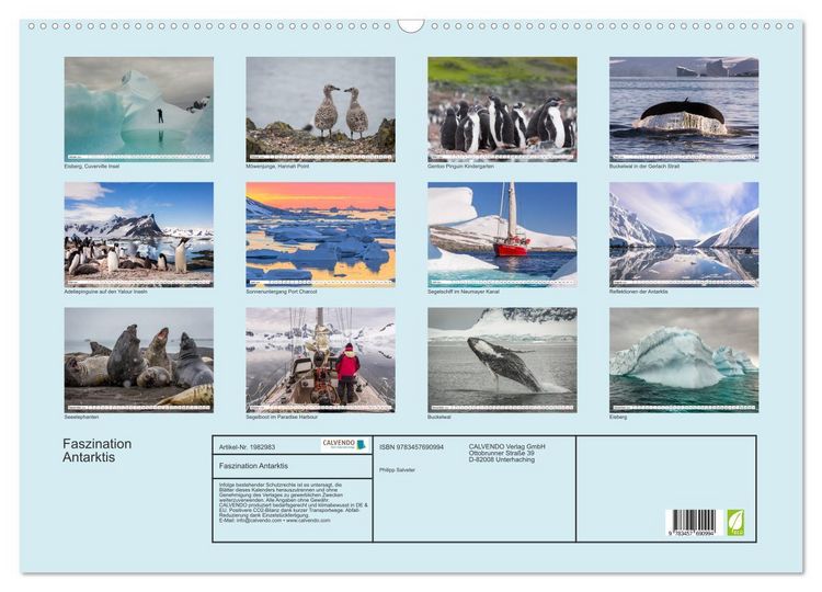 Produktbild: Faszination Antarktis (Wandkalender 2026 DIN A2 quer), CALVENDO Monatskalender