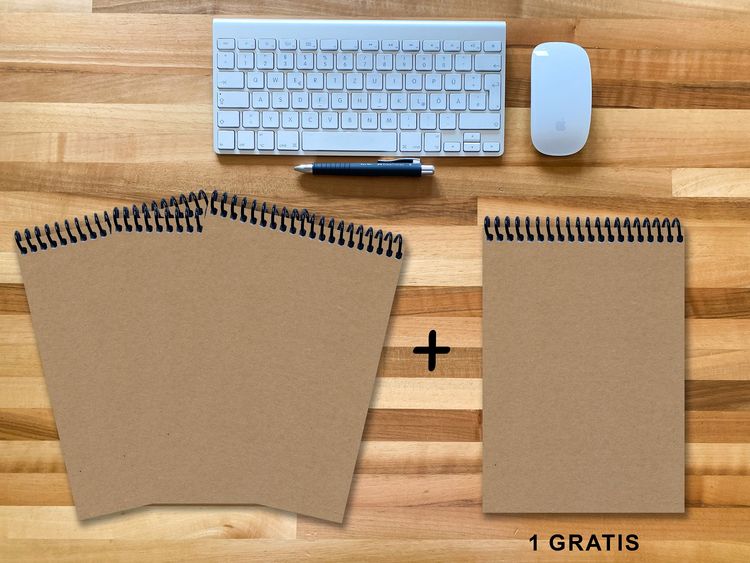 Produktbild: A 4 Notizblock - Set, 3+1 gratis, Luxury 80 Seiten MUSKAT Designerecycling, punktiert 20x20mm