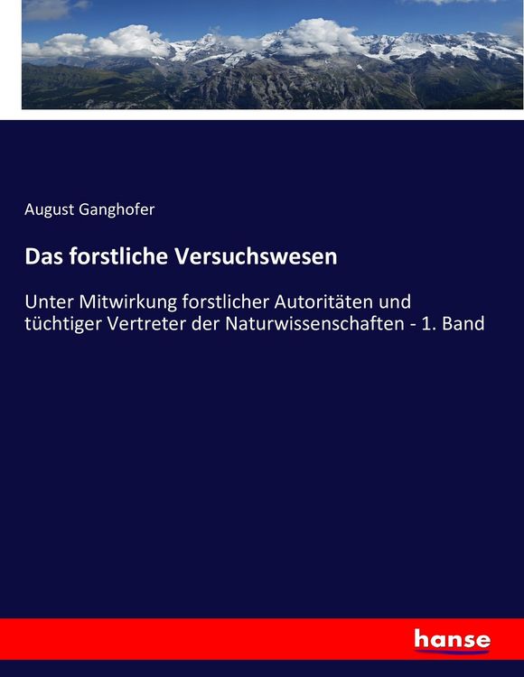 Produktbild: Das forstliche Versuchswesen