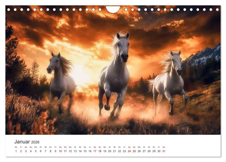 Produktbild: Im Wind der Freiheit - Ein Jahr voller Pferde (Wandkalender 2026 DIN A4 quer), CALVENDO Monatskalender
