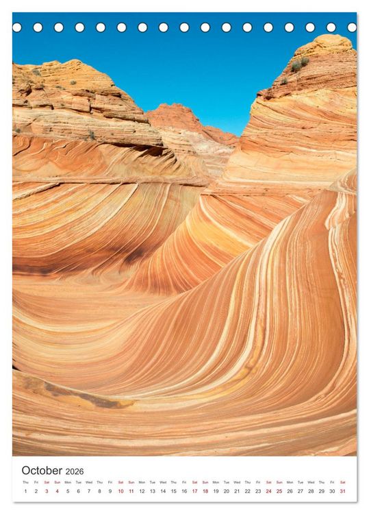 Produktbild: Paria Canyon The Wave (Desk Calendar 2026 DIN A5 portrait), CALVENDO 12 Month DeskCalendar