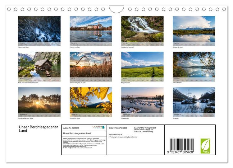Produktbild: Unser Berchtesgadener Land (Wandkalender 2026 DIN A4 quer), CALVENDO Monatskalender