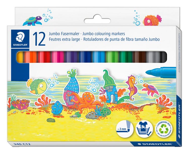 Produktbild: STAEDTLER Fasermaler Jumbo 12ST Etui