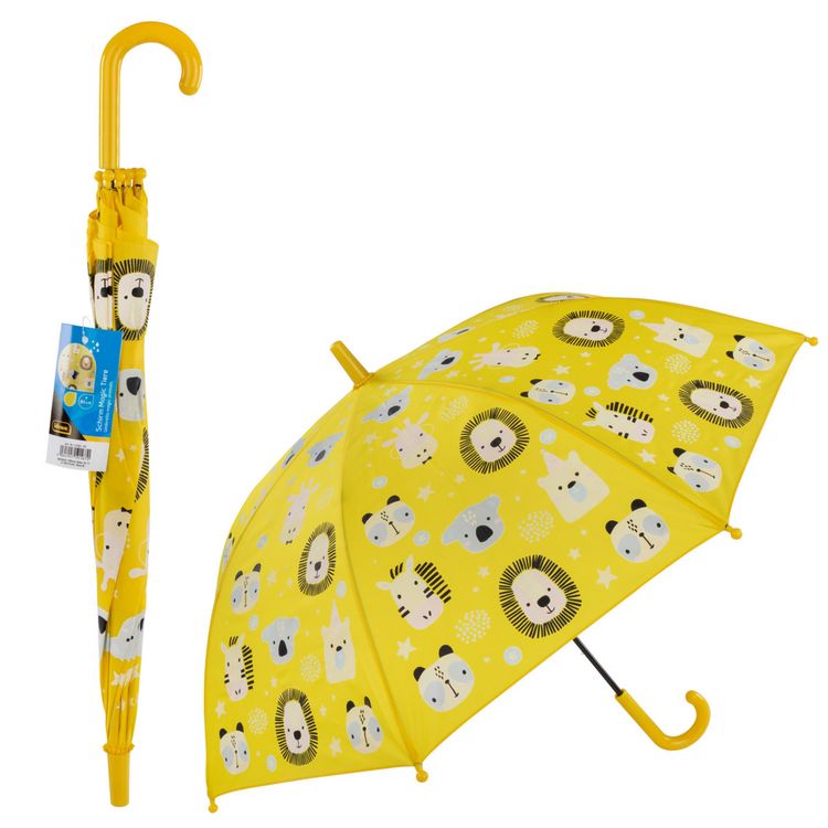 Produktbild: Idena Regenschirm Magic Tiere gelb &Oslash;83x66cm