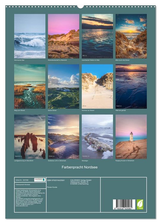 Produktbild: Farbenpracht Nordsee (hochwertiger Premium Wandkalender 2026 DIN A2 hoch), Kunstdruck in Hochglanz