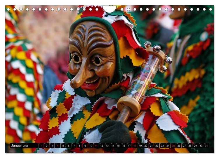 Produktbild: Alemannische Masken (Wandkalender 2026 DIN A4 quer), CALVENDO Monatskalender