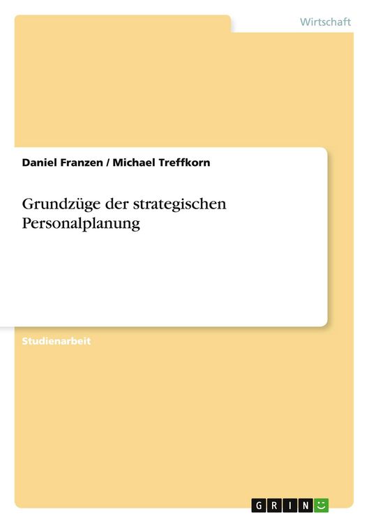 Produktbild: Grundz&uuml;ge der strategischen Personalplanung
