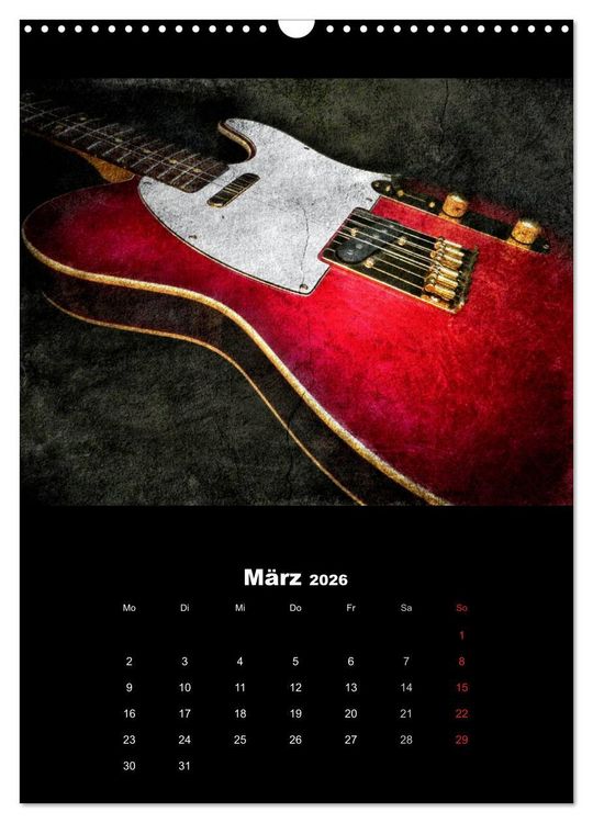 Produktbild: Vintage Gitarren (Wandkalender 2026 DIN A3 hoch), CALVENDO Monatskalender