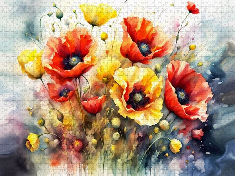 Produktbild: CALVENDO Puzzle Mohn | 1000 Teile Lege-Gr&ouml;&szlig;e 64x48cm Foto-Puzzle f&uuml;r gl&uuml;ckliche Stunden