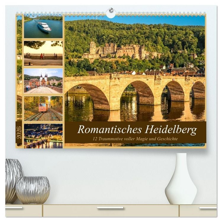 Produktbild: Romantisches Heidelberg &ndash; 12 Traummotive voller Magie und Geschichte (hochwertiger Premium Wandkalender 2026 DIN A2 quer), Kunstdruck in Hochglanz