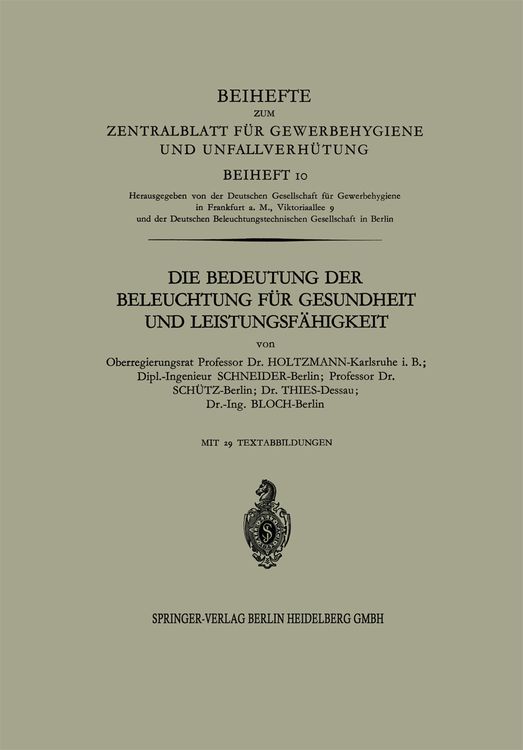 Produktbild: Die Bedeutung der Beleuchtung f&uuml;r Gesundheit und Leistungsf&auml;higkeit