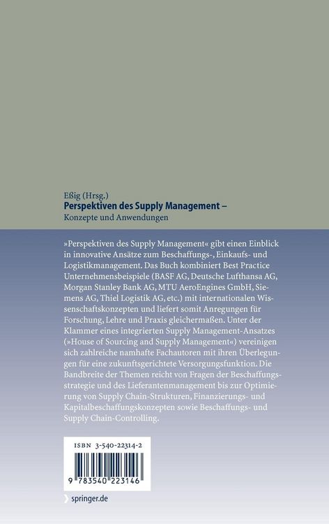 Produktbild: Perspektiven des Supply Management