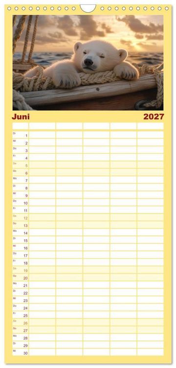 Produktbild: Familienplaner 2027 - Kleiner Eisb&auml;r und die gro&szlig;e Welt mit 5 Spalten (Wandkalender, 21 x 45 cm) CALVENDO