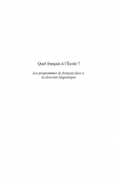 Produktbild: Quel francais a l'ecole ?