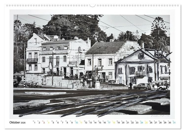 Produktbild: Lissabon One Day (hochwertiger Premium Wandkalender 2026 DIN A2 quer), Kunstdruck in Hochglanz