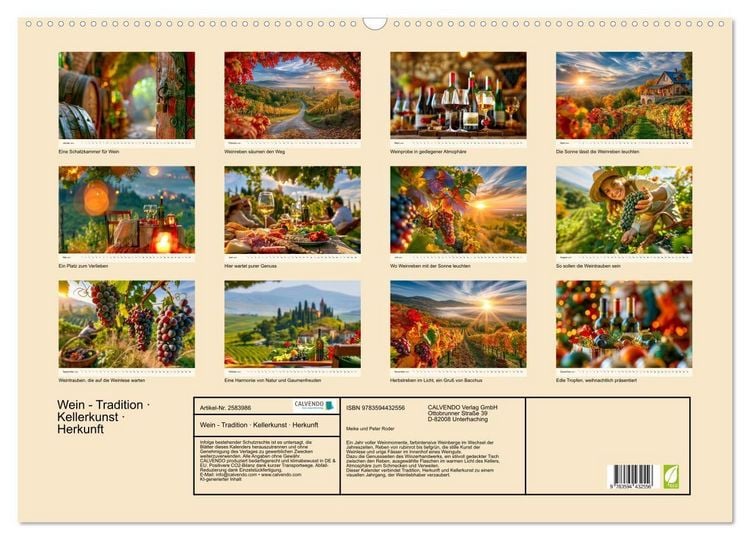 Produktbild: Wein - Tradition &middot; Kellerkunst &middot; Herkunft (Wandkalender 2027 DIN A2 quer), CALVENDO Monatskalender