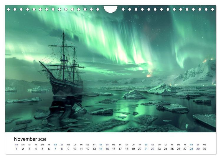 Produktbild: Aurora Borealis - Der Zauber der Nordlichter (Wandkalender 2026 DIN A4 quer), CALVENDO Monatskalender