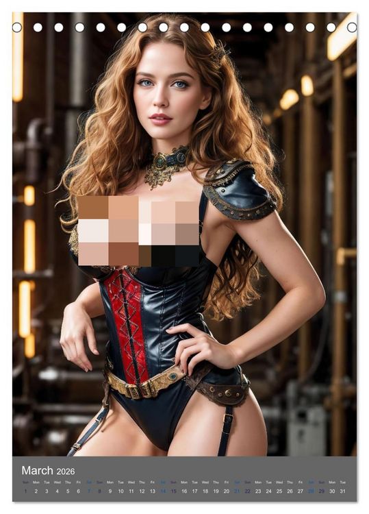 Produktbild: Seductive steampunk divas (Desk Calendar 2026 DIN A5 portrait), CALVENDO 12 Month DeskCalendar