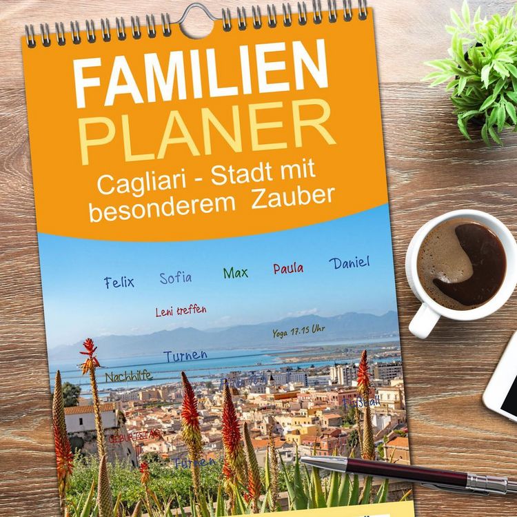 Produktbild: Familienplaner 2026 - Cagliari - Stadt mit besonderem Zauber mit 5 Spalten (Wandkalender, 21 x 45 cm) CALVENDO