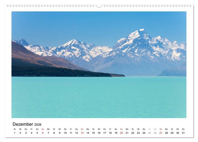 Produktbild: Neuseeland - ein Naturparadies (hochwertiger Premium Wandkalender 2026 DIN A2 quer), Kunstdruck in Hochglanz