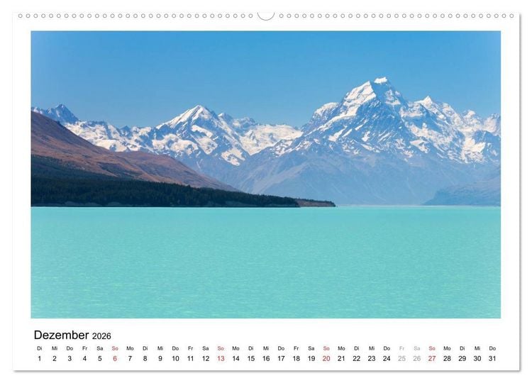 Produktbild: Neuseeland - ein Naturparadies (Wandkalender 2026 DIN A2 quer), CALVENDO Monatskalender
