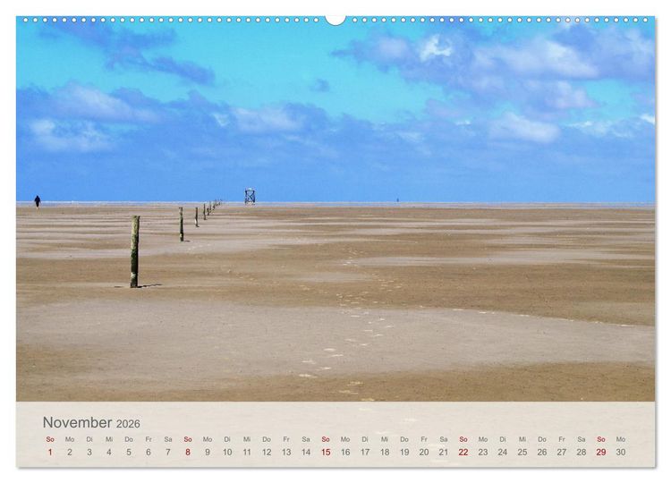 Produktbild: Salzwiesen, Schafe und Watt - Westerhever, ein Naturparadies an der Nordsee (hochwertiger Premium Wandkalender 2026 DIN A2 quer), Kunstdruck in Hochglanz