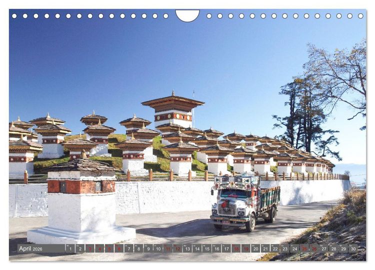 Produktbild: Bhutan - Frieden und Gl&uuml;ck im Himalaya (Wandkalender 2026 DIN A4 quer), CALVENDO Monatskalender
