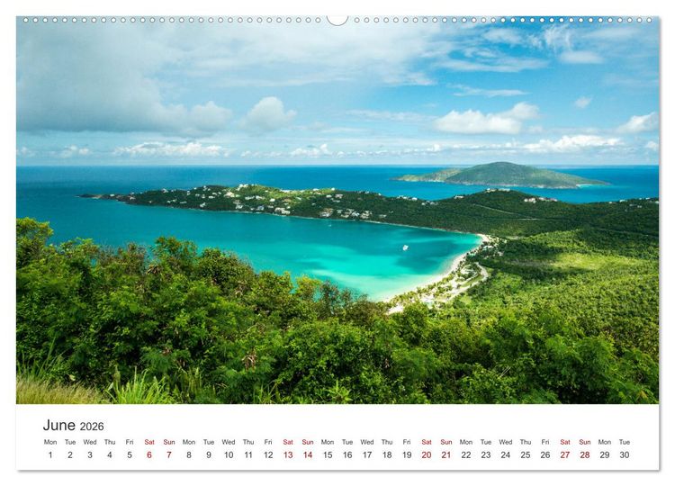 Produktbild: Caribbean beaches and the shades of blue (High Quality Premium Wall Calendar 2026 DIN A2 landscape),CALVENDO 12 Month Wall Calendar