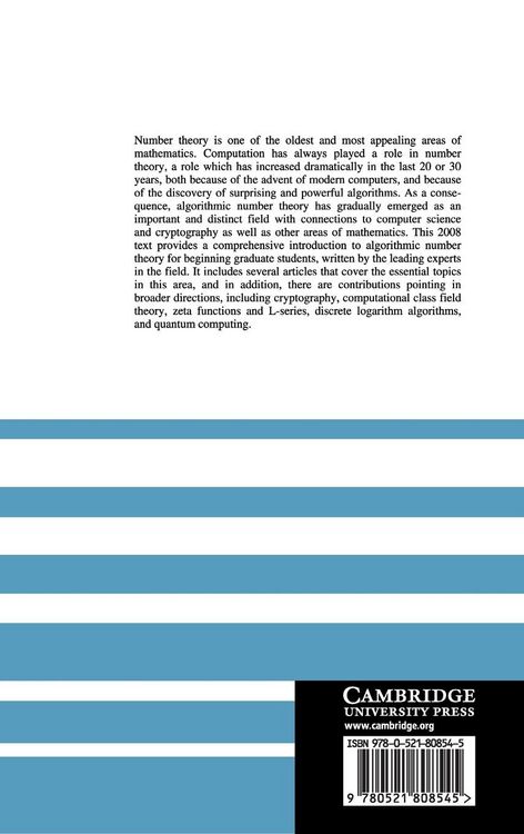 Produktbild: Algorithmic Number Theory