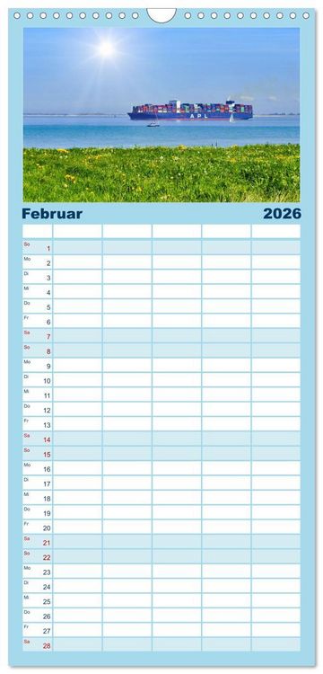 Produktbild: Familienplaner 2026 - Zeeland - Wasser, Sand und Meer mit 5 Spalten (Wandkalender, 21 x 45 cm) CALVENDO