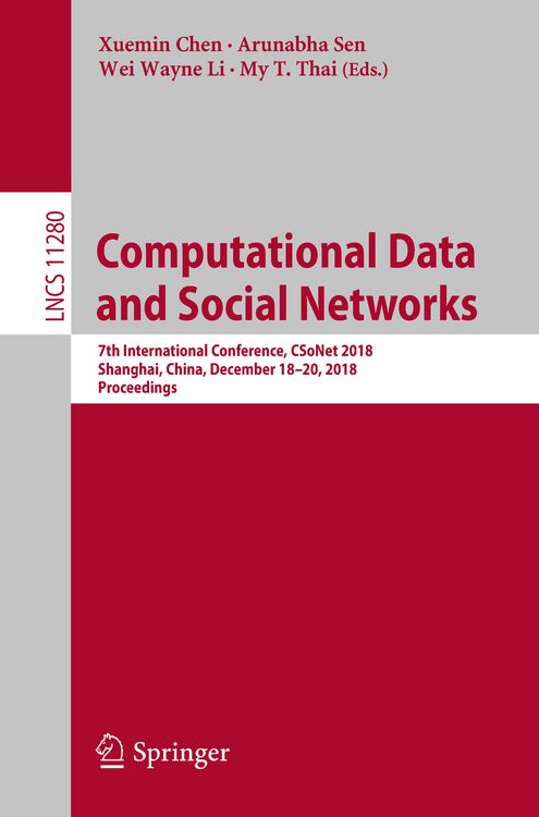 Produktbild: Computational Data and Social Networks