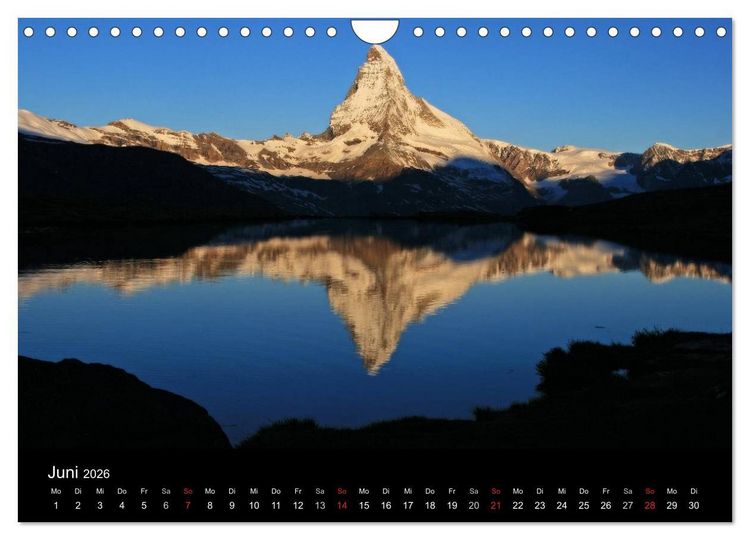 Produktbild: Zauber der Berge Zermatt und das Matterhorn (Wandkalender 2026 DIN A4 quer), CALVENDO Monatskalender