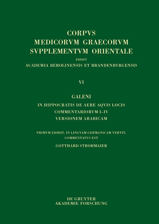 Produktbild: Galeni In Hippocratis De aere aquis locis commentariorum I&ndash;IV versio Arabica