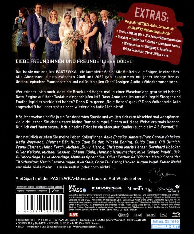 Produktbild: Pastewka Komplettbox: Staffel 1-10 + Weihnachtsgeschichte (Blu-Ray + Staffel 1-5 auf SDonBlu-Ray) [8 BRs]