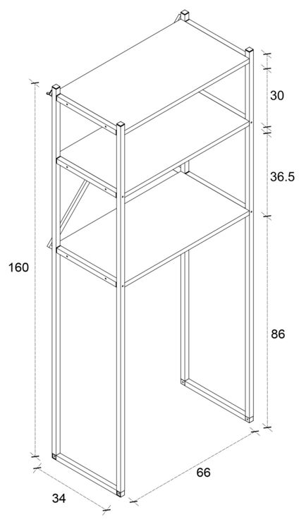 Produktbild: Waschmaschine Toilette &Uuml;berbau Schrank Insasi