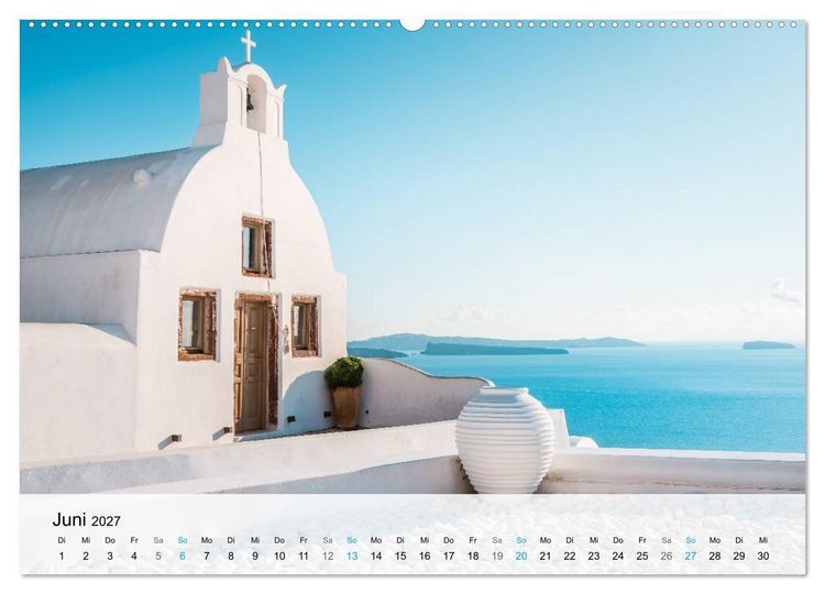 Produktbild: Oia Santorini - Bilderbuch-Dorf von Griechenland (Wandkalender 2027 DIN A2 quer), CALVENDO Monatskalender