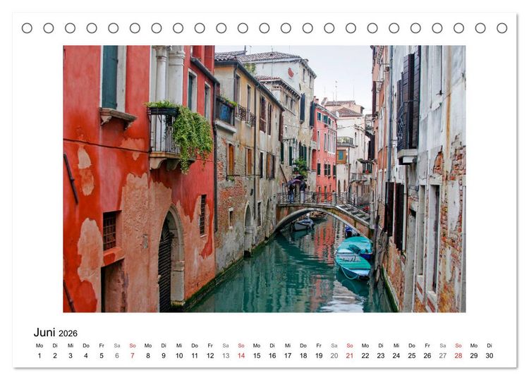 Produktbild: Venedig - Verg&auml;ngliche Sch&ouml;nheit (Tischkalender 2026 DIN A5 quer), CALVENDO Monatskalender