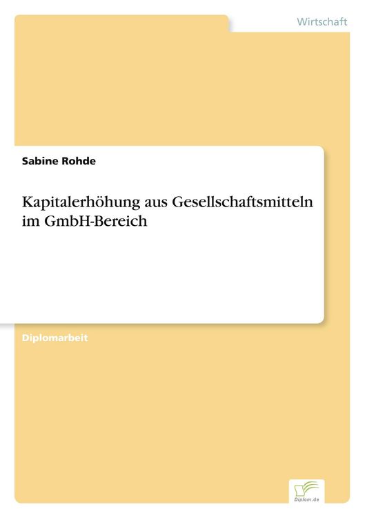 Produktbild: Kapitalerh&ouml;hung aus Gesellschaftsmitteln im GmbH-Bereich